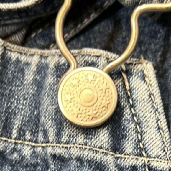 GAP Kids Denim Short Overalls Medium 7-8 Y2K Retro Fall ’01 Playdate Ready - Picture 7 of 8